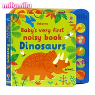 Milu สมุดวาดภาพระบายสีสำหรับเด็ก Usborne Baby S ไดโนเสาร์หนังสือเสียงดังครั้งแรกหนังสือเสียงหนังสือภ