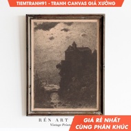 Tranh treo tường Vintage Moody Castle Gothic Wall Art Dark Moody Victorian Art Vintage Halloween Art