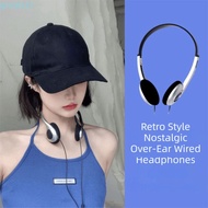 GREATMY Headset, Metal Retractable Earphones, Y2k ABS Universal Vintage Head Mounted Headphones Walk