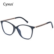 Cyxus Womens Blue Light Glasses Square Bright Black Frame Clear Lenses Korean-Euro Minimalist Style 