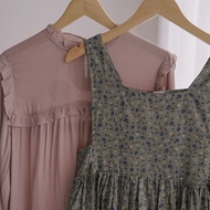 Himari Dress Midi Tunik Vintage Korean Style - Haraskirt Madebyhara (Mallow)