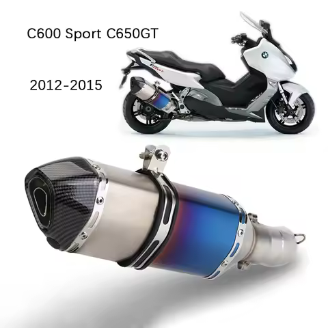 .Exhaust Set For BMW C600 Sport C650GT 2012-2015 Motorcycle Exhaust Pipe Middle Pipe Slip On 51mm Mu