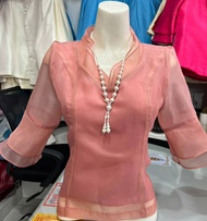 🎠 เสื้อผู้ใหญ่ มีหลายสี เสื้อออกงานบุญ ชุดไทยประยุกต์ ผ้าไหมแก้ว Size M-3XL (อก 36"-44") Thai