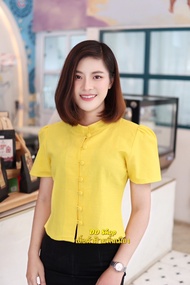 เสื้อพื้นเมืองหญิง สีพื้น ลายขอพระราชทาน