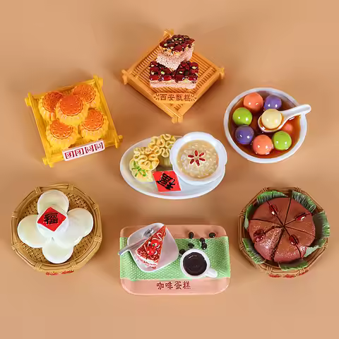 Chinese Mid-Autumn Festival Moon Cake Red Date 3D Fridge Magnets Travel Souvenirs Refrigerator Magne