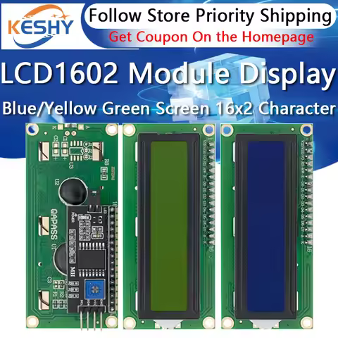 LCD1602 1602 LCD Module Blue / Yellow Green Screen 16x2 Character LCD Display PCF8574T PCF8574 IIC I