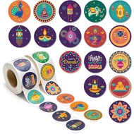 H1vojoxo 1000PCS Gulungan Pelekat Diwali, Pelekat Selamat Diwali untuk Botol Air, Pelekat Diwali unt