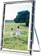 Vintage Picture Frames Silver Picture Frames 8x10 Floating Metal Glass Rectangle Photo Housewarming 