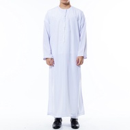 viviking Muslim men Casual Lantern Sleeve Buttons Loose Muslim Maxi Dress Jubah Arab leher lelaki bulat Oman