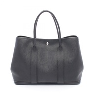 【二手】愛馬仕 Garden Party PM 手提包，黑色皮革，女士，二手