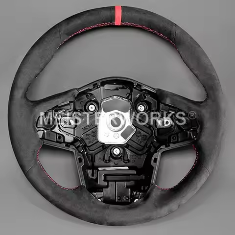 For Toyota Supra GR A90 A91 MK5 2019-2024 Red Stitch Car Steering Wheel Cover DIY Suede Interior Acc