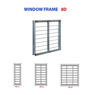 Window Frame 8D-1L / 8D- 2L / 8D- 3L 0.8mm thick EG coating pipe bar single side open louvres Frame 