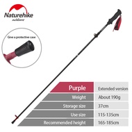 Naturehike ST07 5-Node Ultralight Telescopic Mountaineering Sticks คาร์บอนไฟเบอร์พับ Trekking Pole เดินป่า 1 ชิ้น