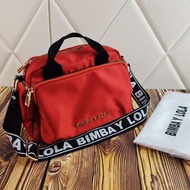 TAS BIMBA Y LOLA EMBOSS NYLON ZIPPER CROSSBODY BAG