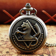 Fullmetal Alchemist Quartz Anime Pocket Watch Cosplay Clock Design Pendant Necklace Chain Antique Vintage FOB Watches