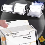 HILDAR 1Pcs Business Card Box, Display Stand  Transparent Bussiness Card Holder,  School Office Supp