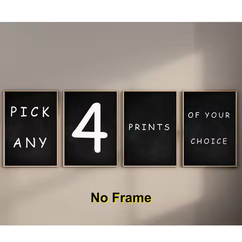 4pcs Creative Custom HD Frameless Posters Customize Any Photo Canvas Print You Desire Gift for Home 