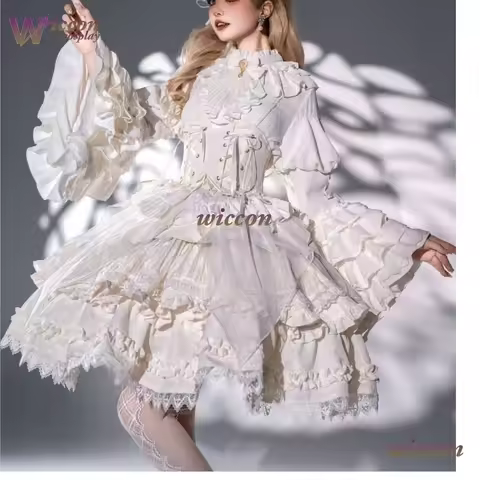 Kosplay Original Design Lolita Outfit Fullset Ouji Jirai kei Blouse Vintage Court-style Trumpet Slee