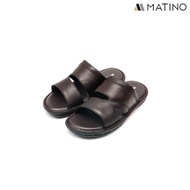 MATINO SHOES รองเท้าแตะชายหนังแท้ MC/T 9320 - BLACK/BROWN