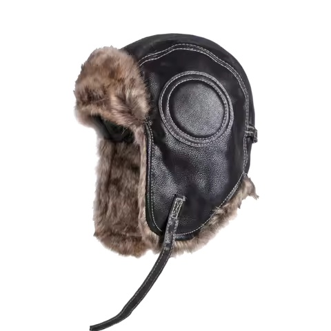 Russian Trapper Soviet Ushanka Bomber Hat Knitted Leather Earflap Fur Lined Winter Cap for Men Women