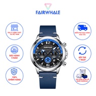 Đồng Hồ Nam Chính Hãng Mark Fairwhale FW006 Mặt Tròn Size 42mm Dây Da Thật Chống Nước 30M Phong Cách