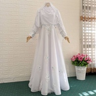 gaun pengantin syar'i gaun akad gaun murah gaun muslimah