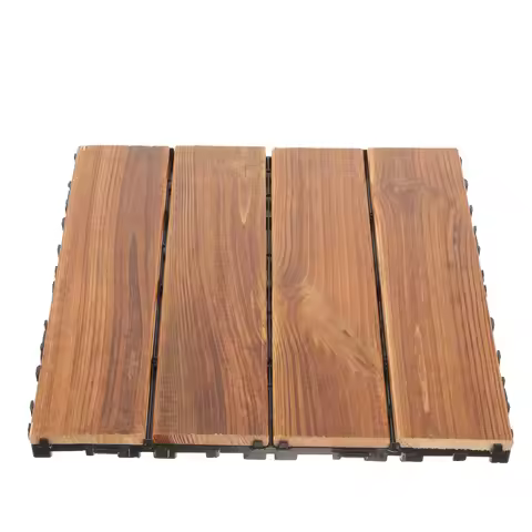 1pc Self-Assemble Interlocking Decking Tiles Outdoor Wooden Floor Tile for Patio Balcony Home Decor