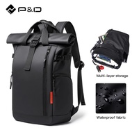 P&D Roll Top Men Backpack 21L Laptop Travel Commuting Bagpack Water-resistant Lightweight Bag Man VM