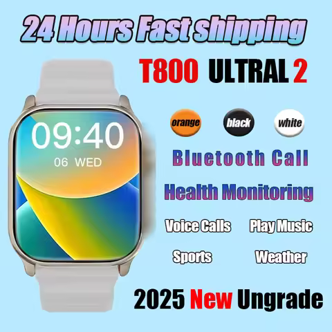 2025 New T800 Ultra 2 Wireless Charging Bluetooth Call Heart Rate Blood Pressure Smart Watch smartwa
