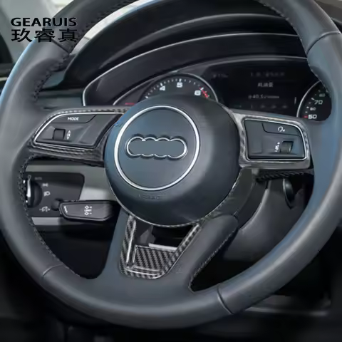 Car styling For Audi A3 8Y A3L S3 A4 B9 A5 S4 S5 steering wheel switch buttons Trim Carbon fiber Fra