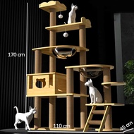 Rafayel  คอนโดแมว หลังใหญ่หลายดีไซน์ ของเล่นฟรี เสาลับเล็บ พร้อมโดมนอนแบบใส บันไดและกล่องนอน ที่ลับเ