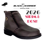 [SUPER LOW PRICE 🔥] ORIGINAL BLACK HAMMER SAFETY SHOES MID CUT ZIP ON - BH 4663 BH4663