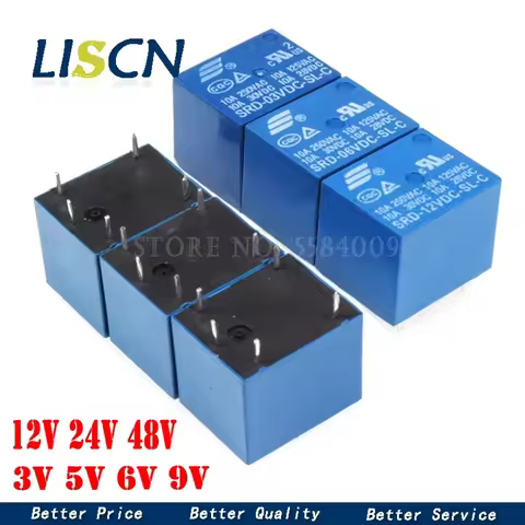 5PCS Relay SRD-03VDC-SL-C SRD-05VDC-SL-C SRD-24VDC-SL-C SRD-12VDC-SL-C 3V 5V 6V 9V 12V 24V 48V 10A 2