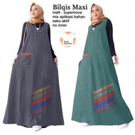 BB BILQIS MAXI (XL, XXL, 2 Warna) Pakaian Gamis Maxi Jumbo, Baju Atasan Muslim Wanita Fashion Hijab