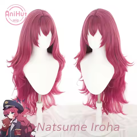【AniHut】Natsume Iroha Red Cosplay Wig Blue Archive Heat Resistant Synthetic Hair Natsume Iroha Cospl