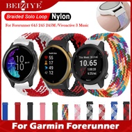 สายนาฬิกาข้อมือไนล่อนถัก For Garmin Forerunner 645/645music/245/245M /Vivoactive3/Vivoactive 3 Music / Vivomove HR สายนาฬิกาข้อมือยางยืด Smart Watch FABRIC Nylon Elastic belt bracelet watch strap