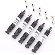 BougeRV 5PCS 15A Solar Fuses Holder Inline, 5PCS PV Inline Fuse Holders 15 Amp for Solar Panel and S
