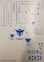 62142 PG 1/60 GN-001 EXIA 00 gundam 能天使 高達 水貼紙2