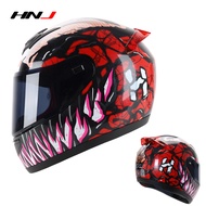 🛒HNJ Motorcycle Helmet Full Face Venom Single Visor With Spoiler Ready Stock Helmet