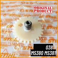Original STIHL 038 MS380 MS381 Chainsaw Worm Gear Gear Minyak Hitam