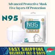 N95 MASK BFE>99%, PFE>99% /PM 2.5 Mask Filter | Individual Pack | High Quality | Breathable Five Lay