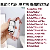 Braided Steel Magnetic Strap Band - Infinix Watch 1 XWatch 3 Neo GT Watch 5 Pro H4 H5 Pro Pods N4 Pr