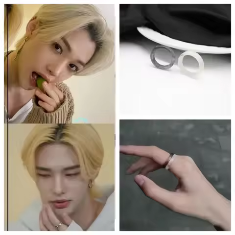 2024 Hallyu New Felix Same Ring Color Acrylic Ring Fashion Candy Color Transparent Resin Accessories
