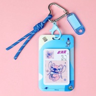 Disney Stitch Food Party Series Card Holder Keychain Stitch Card Cover Badge Lovely Girls Door Card 