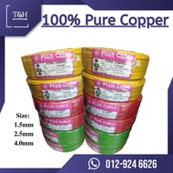 PLUS CABLE 1.5mm 2.5mm 4.0mm PVC Insulated 100% Pure Copper Cable SIRIM Approved