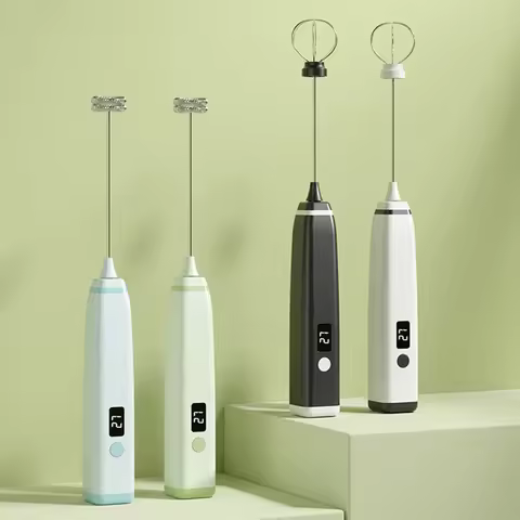 USB Rechargeable Portable Handheld Electric Mixer with Digital Display Electric Milk Brew Coffee Ble