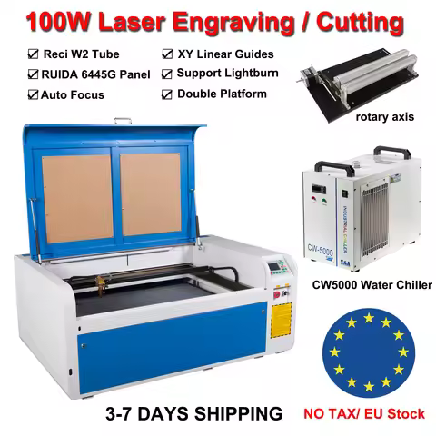 100W CO2 Laser Engraving Machine 1000*600mm Laser Cutting Machine RECI W2 CO2 Laser Tube Engraver Fa