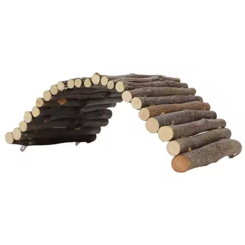 Wooden Hamster Arch Bridge Flexible Hamster Ladder Hideout Tunnel Rabbit Small Animals Pet Cage Acce