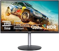 Acer Nitro 24.5" Full HD 1920 x 1080 PC Gaming Monitor | AMD FreeSync Premium | Up to 250Hz Refresh | 1ms (VRB) | ZeroFrame | ErgoStand | 1 x Display Port 1.2 &amp; 2 x HDMI 2.0 Ports | XFA253Q Zbiipr