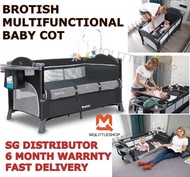 Upgraded Brotish Multifunctional Portable Infant Baby Cot Playpen Travel Cot Bed Double-deck Playpen